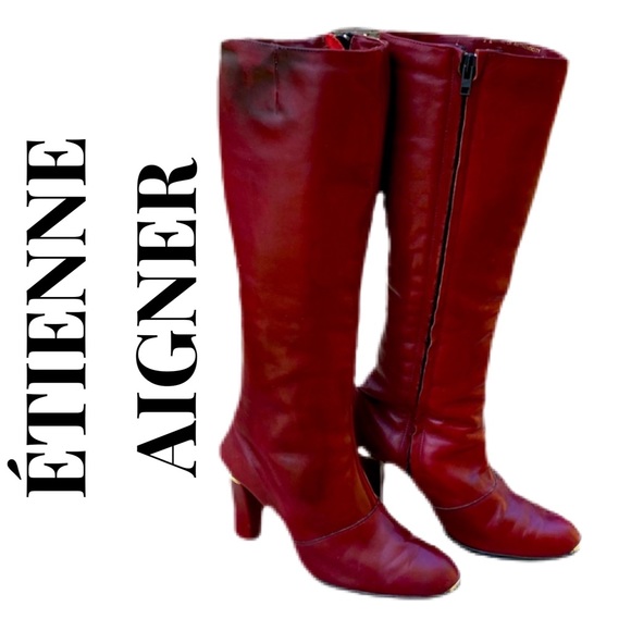 Etienne Aigner Shoes - VINTAGE ÉTIENNE AIGNER MERLOT LEATHER BOOTS